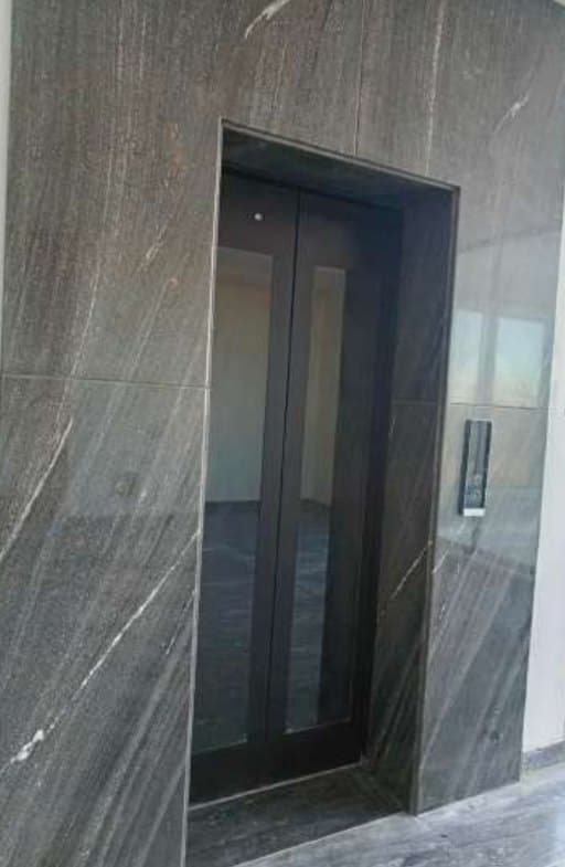 Marble-clad passenger landing